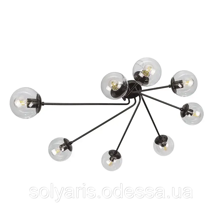 Люстра модерн на 8 плафонів Levistella 7529803-8 BK+CL