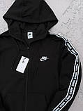 Худі на блискавці з капюшоном двонитка чорна S, M, L, XL, XXL, фото 3