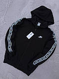 Худі на блискавці з капюшоном двонитка чорна S, M, L, XL, XXL, фото 5