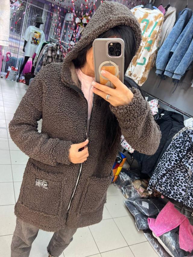 куртка тедди шоколад женская