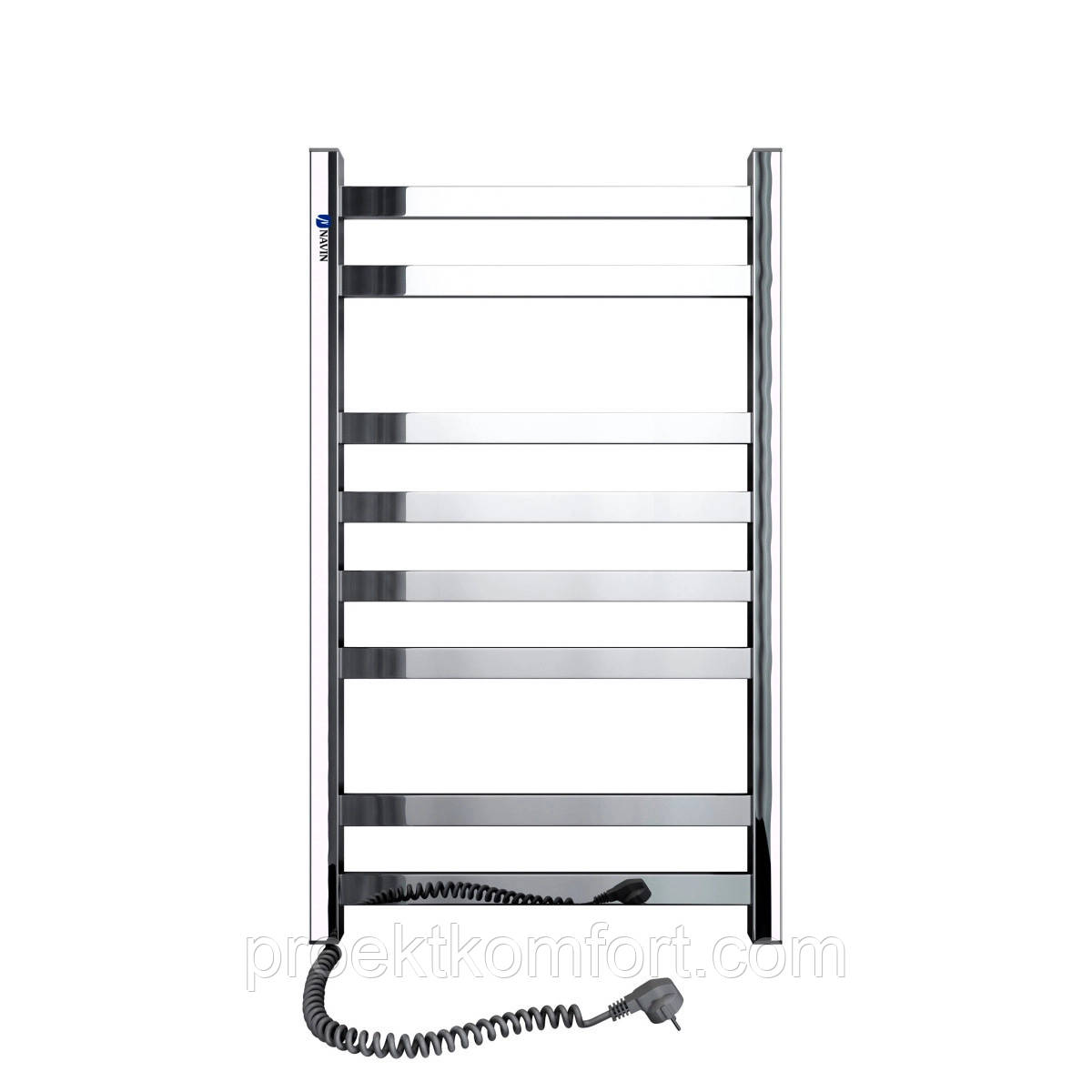 Рушникосушарка електрична 480х800 NAVIN Авангард ліва, хром, гарантія, фото 1