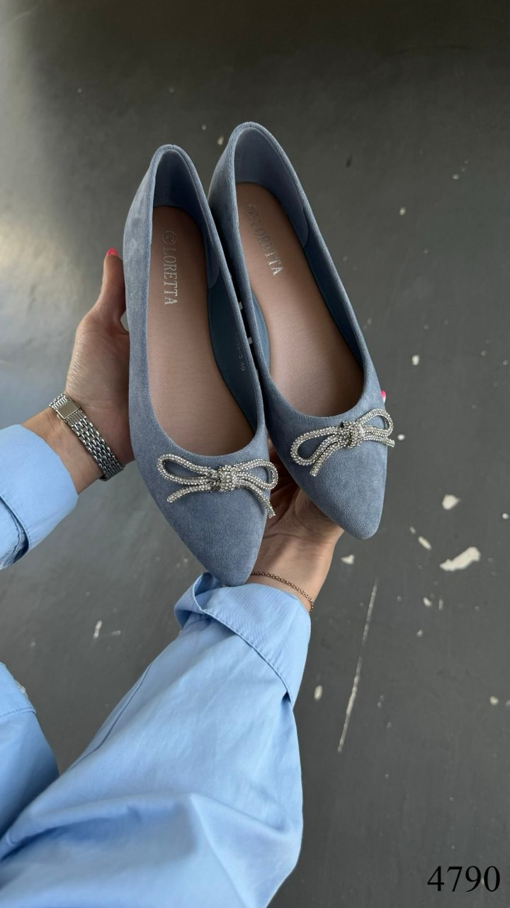 Балетки жіночі, блакитні, фото 1