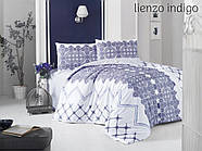 Комплект постільної білизни євро розмір Altinbasak ранфорс lienzo indigo