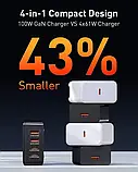 Швидкий зарядний пристрій USB C LDNIO 100 Вт GaN USB C, фото 8