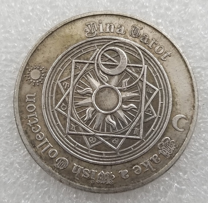 Бронзова пам'ятна монета Таро (40х3мм) бронза, сузір'я, фен-шуй, щаслива любов, монета бажань, фото 1