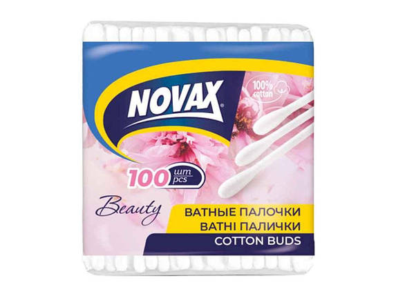 Палички ватні п/е пакет 100 шт. ТМ NOVAX FG, фото 1
