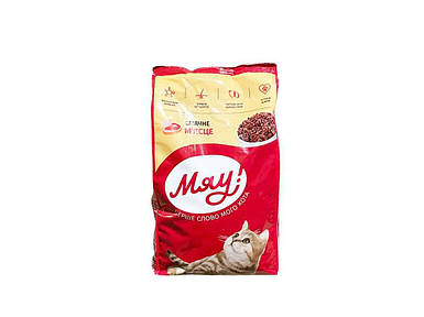 Сухий корм для дорослих котів Повнораціонний з м’ясом 900гр ТМ МЯУ FG