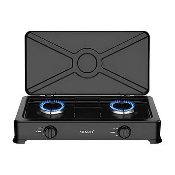 Газова плита настільна на 2 конфорки міні газова плита для дачі під балон Sokany SK-07004