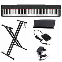 Цифрове піанино Yamaha P-225 (Black) (стійка, педаль, пюпітр та блок живлення)