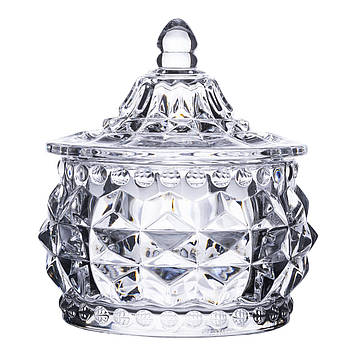 Цукерниця скляна з кришкою кругла Ø 8 см HP-YH-3