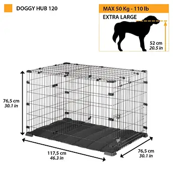 Будка для великих собак до 40 кг. Ferplast Doggy Hub 120 розмір 76.5 х 117.5 х висота 76.5 см, фото 3
