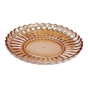 Блюдо сервірувальне Ø 28 скляне прозоре для подачі закусок, десертів, фруктів HP-YH-52