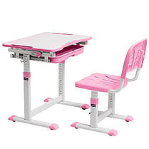 Комплект зростаючий дитячий стіл зі стільчиком Cubby Sorpresa Pink, ергономічна парта зі стільцем для для дівчинки, фото 2