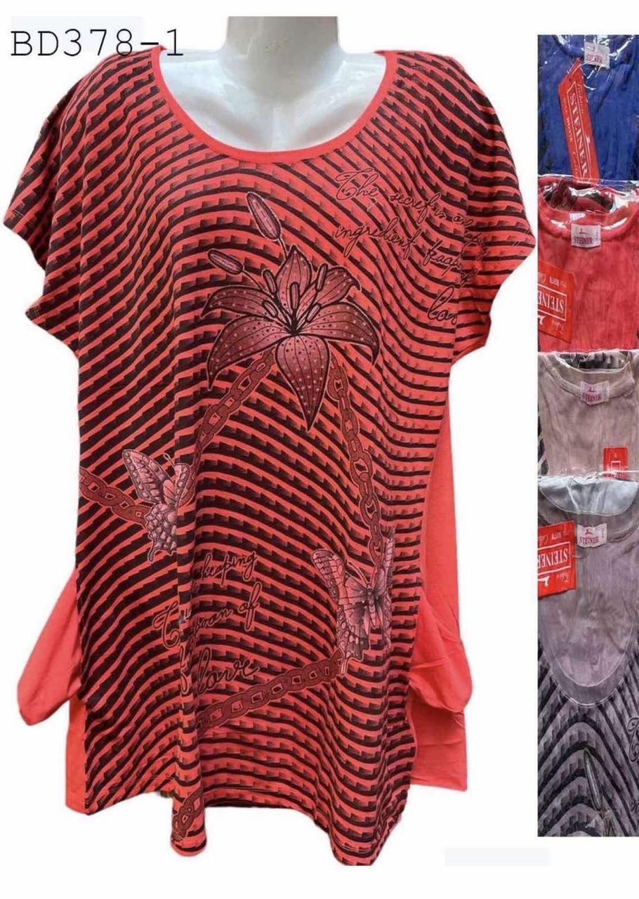 Туніка жіноча бавовна розмір батал 5XL-8XL (56-64) Мікс колір (від 5 шт.)