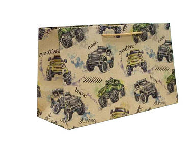 Пакет крафт подарунковий 22,5*35*13,5 см. NoПАК БГ-312К ТМ ПАКОВКІН