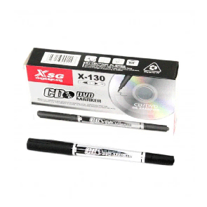Маркер для CD дисків X-130 чорний перманентний 2 накінечника упаковка 12 шт