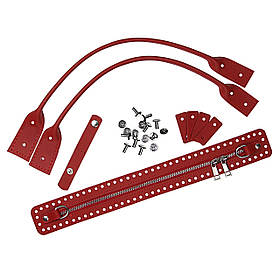 Комплект із натуральної шкіри для сумки Такса, колір Червоний