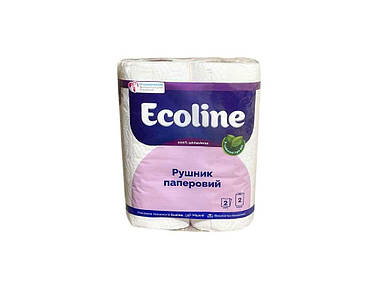 Рушники паперові 2-шарові, 2шт/уп, білий ТМ Eco Line