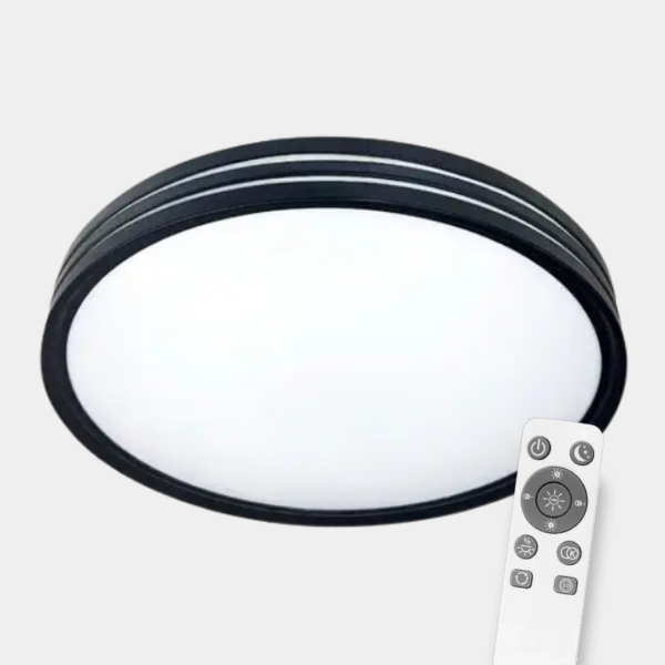Світлодіодна люстра з пультом LED BIOM 50Вт SML-R41-50, 40 см, регулювання кольору та яскравості, чорна, кругла