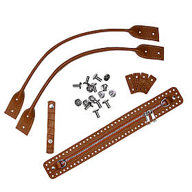 Комплект із натуральної шкіри для сумки Такса, колір Карамельна рептилія