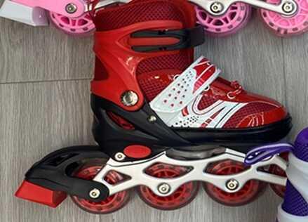 Ролики 54622-М /розмір 34-38/ колір – ЧЕРВОНИЙ колеса PU, устілка 21-24 см, ПЕРЕДНЄ КОЛЕСО СВІТЛО, d – 6.5 см