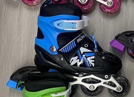 Ролики 44630-L /розмір 39-43/ колір – СИНІЙ колеса PVC, устілка 24-27 см, ПЕРЕДНЄ КОЛЕСО СВІТЛО, d – 6.5 см