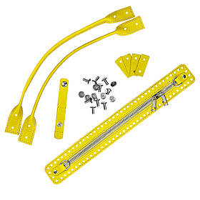 Комплект із натуральної шкіри для сумки Такса, колір Лимонний флотар