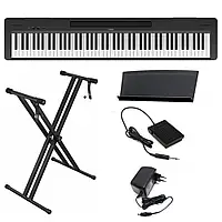 Цифрове піаніно Yamaha P-145 (стійка, педаль, пюпітр і блок живлення)