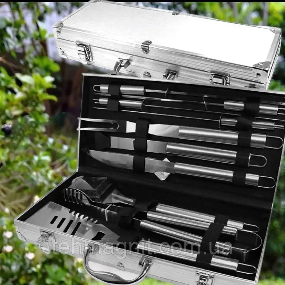 Набір для мангала 43х21х8 см BBQ Tools Set AL-10