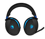 Гарнітура ігрова — бездротові навушники Sades SA-201 Warden I (sa201bkb) чорно-сині, фото 2