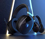 Гарнітура ігрова — бездротові навушники Sades SA-201 Warden I (sa201bkb) чорно-сині, фото 6