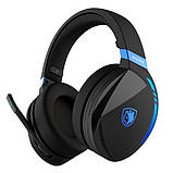 Гарнітура ігрова — бездротові навушники Sades SA-201 Warden I (sa201bkb) чорно-сині, фото 5