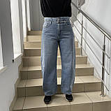 Джинси жіночі палаццо котон широкі труби прямі 25 блакитні, фото 3