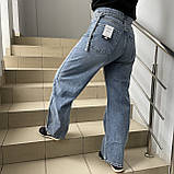 Джинси жіночі палаццо котон широкі труби прямі 25 блакитні, фото 4