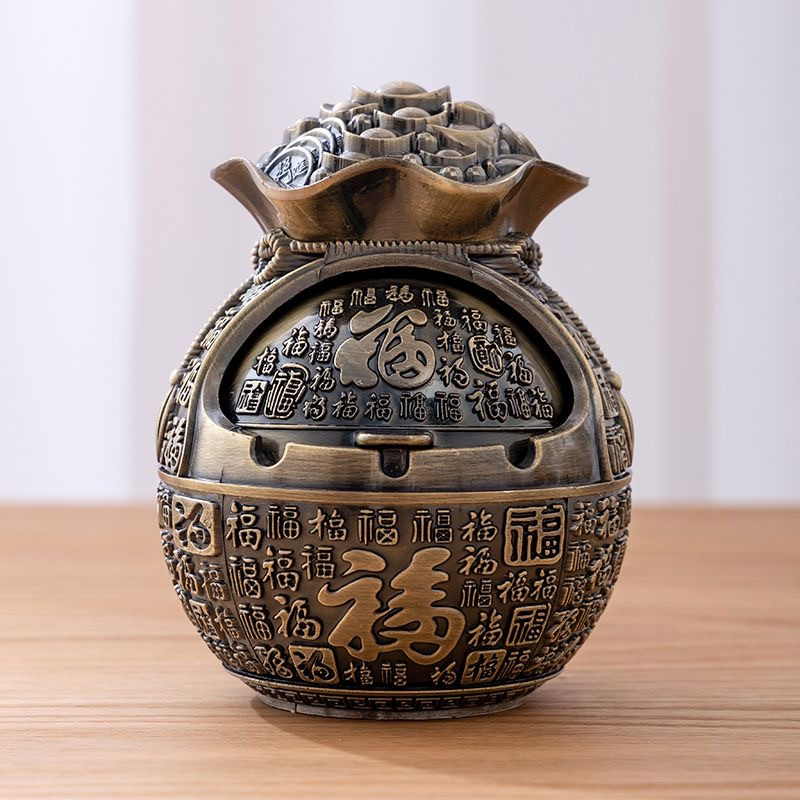 Оригінальна металева попільничка "Грошовий мішок" - фінансовий сувенір та ефектний подарунок (Колір: латунь)