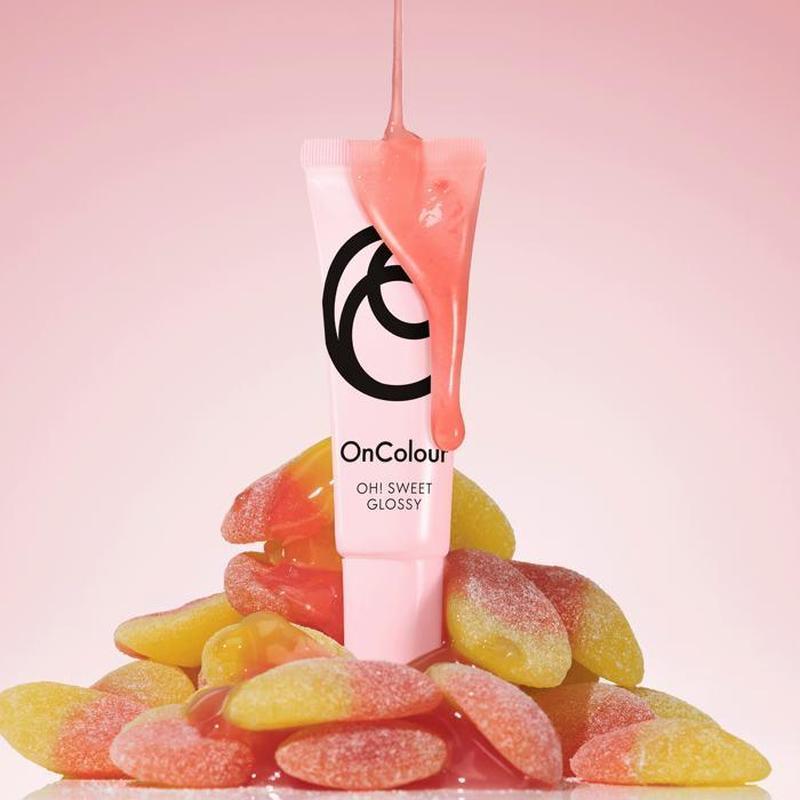 Блиск для губ Персиковий Льодяник, Peach Candy, Персиковий, OnColour OH! SWEET Oriflame, 8 мл, фото 1