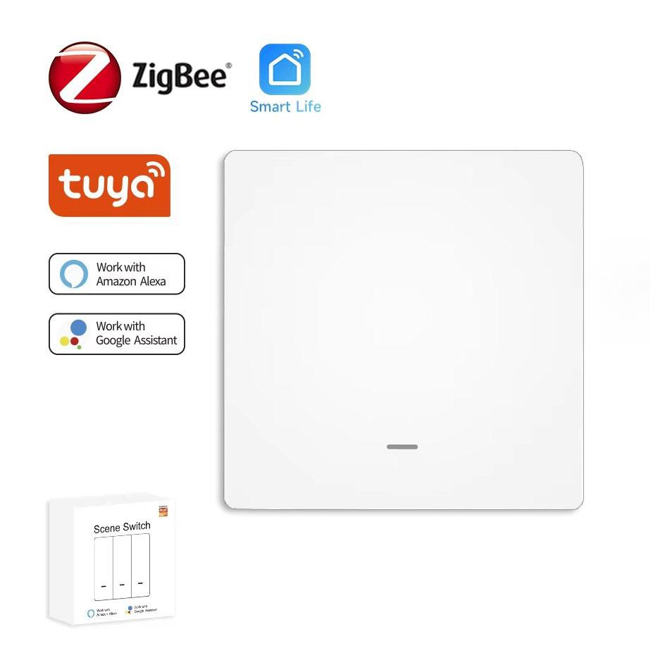 Одноклавішний розумний бездротовий вимикач, перемикач сцен Zigbee, Tuya Smart Life, фото 1
