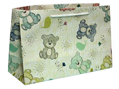 Пакет подарунковий горизонтальний 22,5*35*13,5см №БГ-302КРТ ТМ УПАКОВКИН