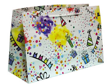 Пакет подарунковий горизонтальний 22,5*35*13,5см №БГ-316КРТ ТМ УПАКОВКИН