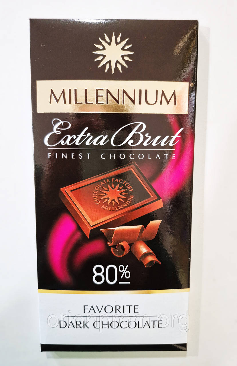 Шоколад Millennium Favorite Extra Brut 80% гіркий 100 г, фото 1