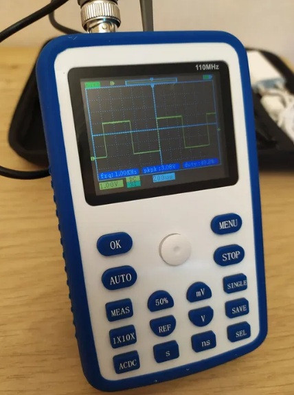 Портативний осцилограф Fnirsi-1C15 110МГц, 500 MSa/s, кейс, фото 1