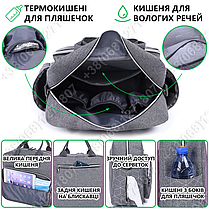 Сумка для коляски універсальна, органайзер для мами на коляску BabyBag B-1 Сіра, фото 4