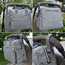 Сумка для коляски універсальна, органайзер для мами на коляску BabyBag B-1 Сіра, фото 6