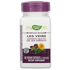 Для підтримки здорової сили вен ніг, Leg Veins, Nature's Way, преміум-суміш, 60 вегетаріанських капсул