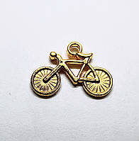 Підвіски металеві Finding Кулон велосипед Золотистий 14.5 мм x 20.5 мм