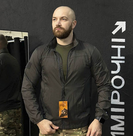 Вітровка літня водонепроникна Attam Сіра Розмір M (23957), фото 1
