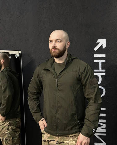 ТОНКА вітровка літня водонепроникна Attam Темна Олива Розмір L (23962), фото 1