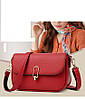 Сумка жіноча з натуральної шкіри жіноча темно-червона маленька, фото 3