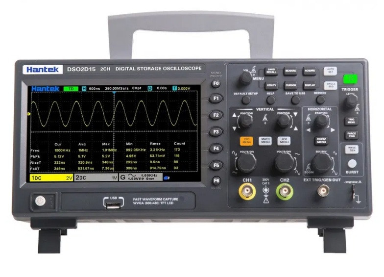 Hantek DSO-2D15 2-х канальний осцилограф 2х150 МГц, генератор 25 МГц, фото 1