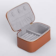 Скринька для прикрас з еко шкіри на блискавці міні органайзер для ювелірних виробів, фото 3